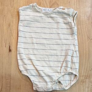 Zara Cream and Black Striped Romper